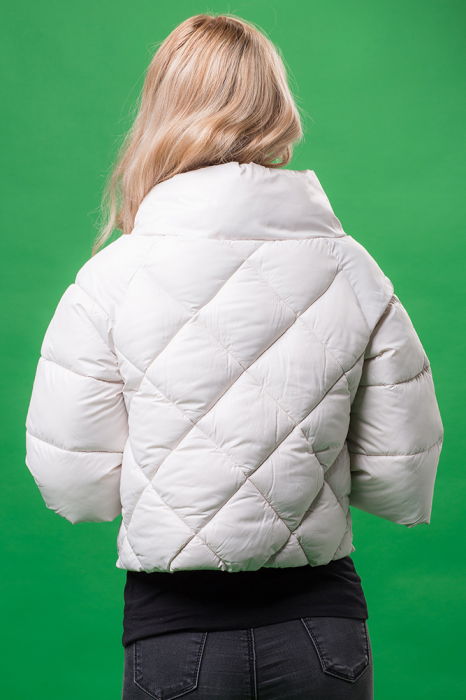 Geaca Monte Cervino bej ivoire cu maneci 3/4 si guler inalt [3]