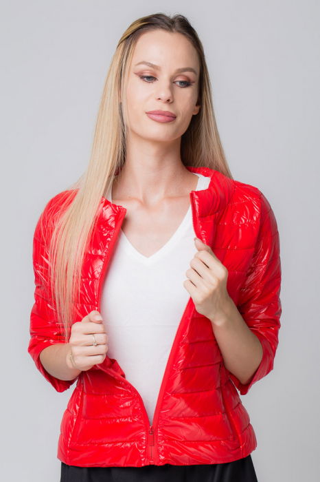 Geaca rosie Monte Cervino scurta, cu maneci 3/4 [1]