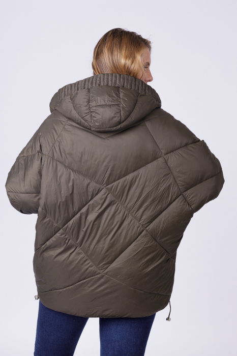 Geaca oversized cu maneci din jerseu stranse, kaki [5]