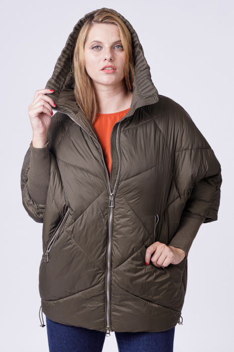 Geaca oversized cu maneci din jerseu stranse, kaki [2]