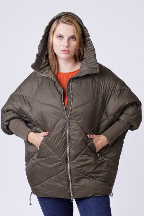 Geaca oversized cu maneci din jerseu stranse, kaki [3]