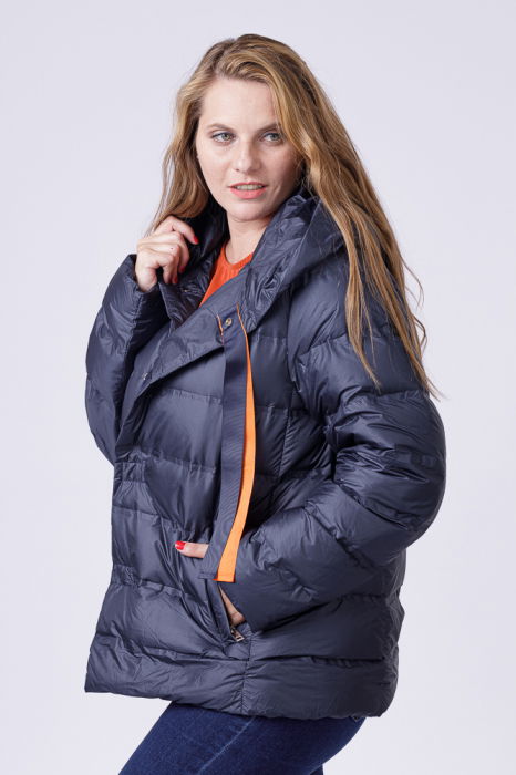 Geaca scurta cu umplutura puf gasca, bleumarin [5]