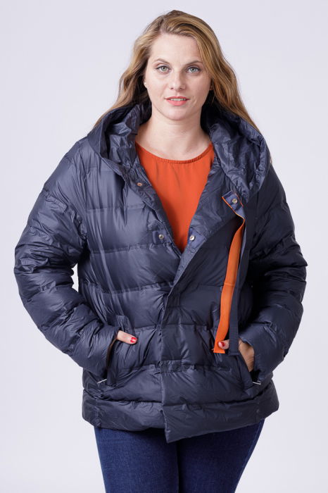 Geaca scurta cu umplutura puf gasca, bleumarin [2]
