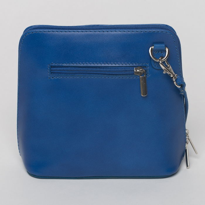 Geanta crossbody, albastra, din piele naturala [2]