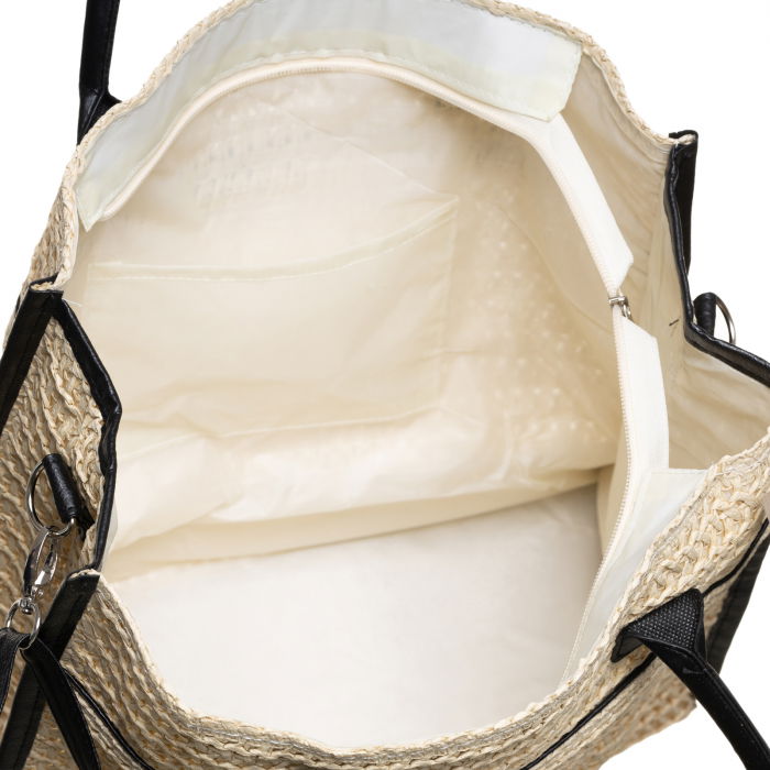 Geanta maron impletita cu bareta de umar si margini din piele ecologica [3]