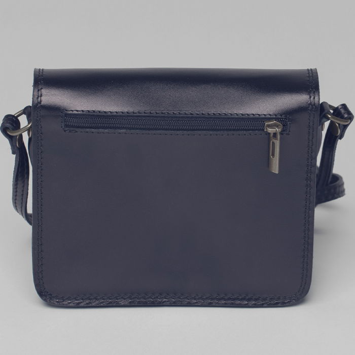 Geanta crossbody bleumarin din piele naturala, tip postas [2]