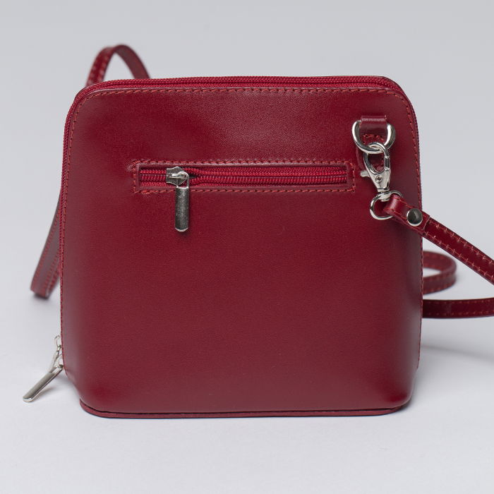 Geanta crossbody, bordo, din piele naturala [2]