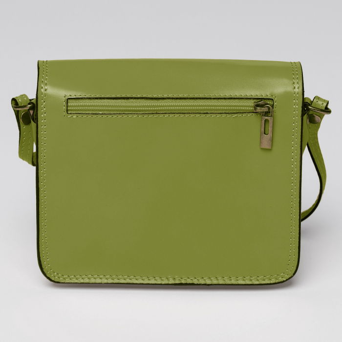Geanta crossbody verde oliv din piele naturala tip postas [2]