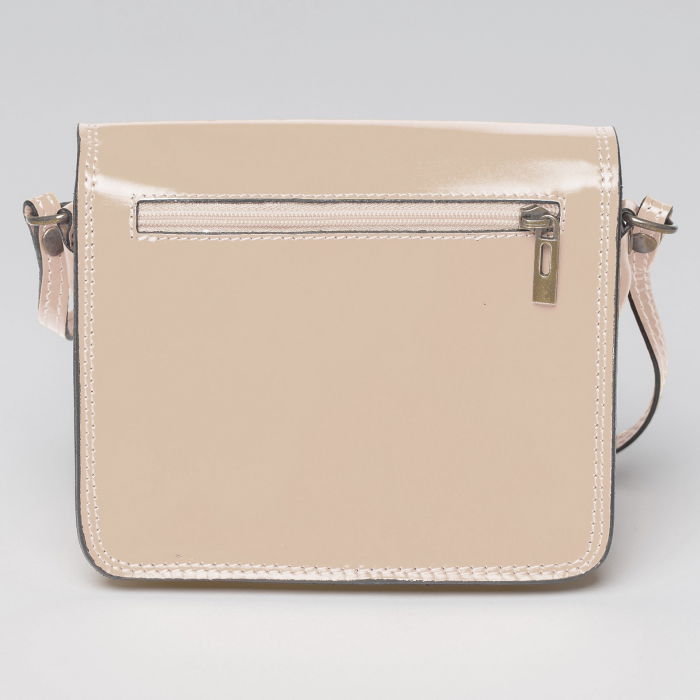 Geanta crossbody bej deschis din piele naturala tip postas [3]