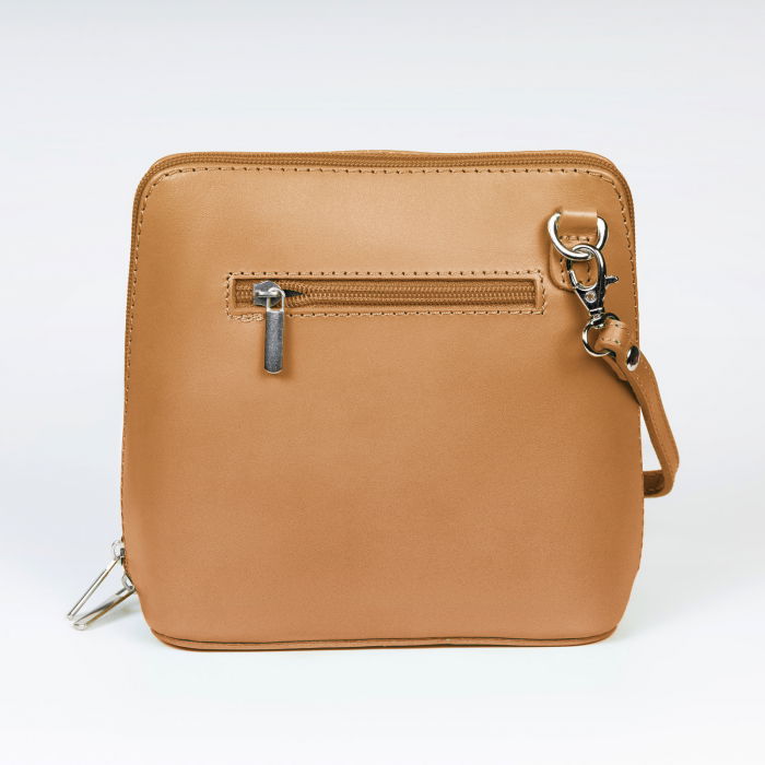 Geanta crossbody, din piele naturala, capucino [2]