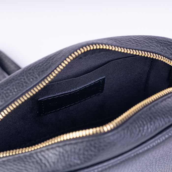 Geanta crossbody verde inchis din piele naturala, cu ciucure din piele [4]