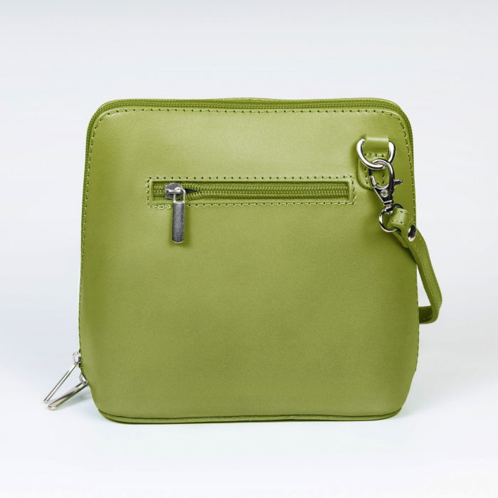 Geanta crossbody, verde oliv, din piele naturala [2]