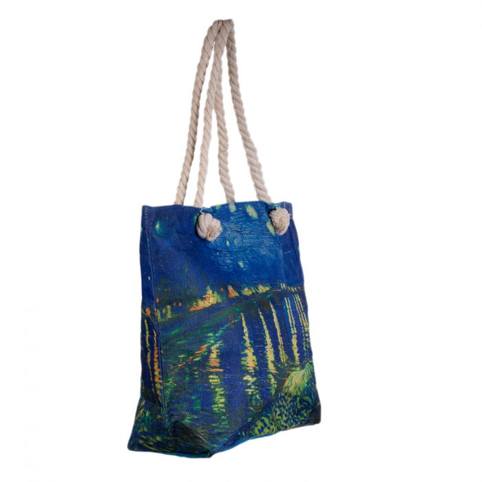 Geanta de plaja din material textil, cu imprimeu lac luminat noaptea [2]