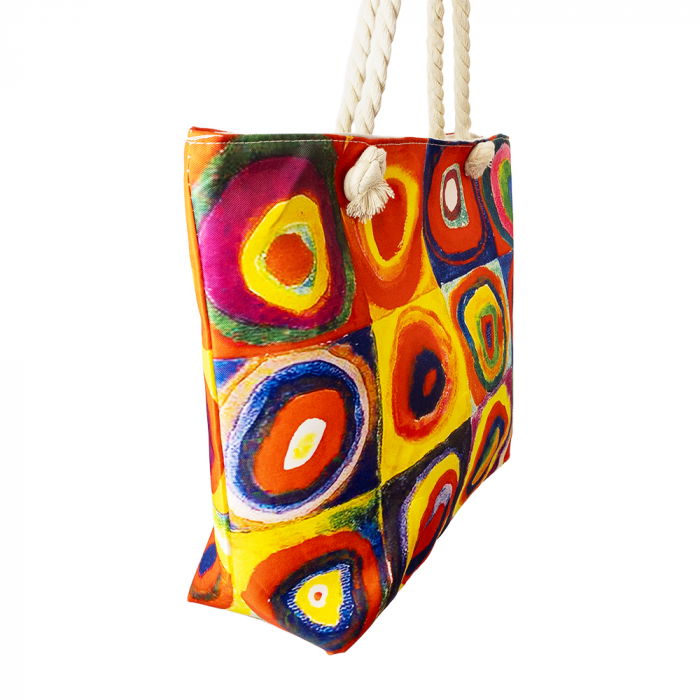 Geanta de plaja din material textil, cu imprimeu din pictura lui Kandinski [2]