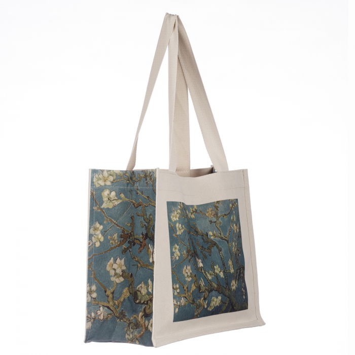 Geanta de umar din material textil cu imprimeu inspirat din pictura Migdal Inflorind a lui Van Gogh [2]