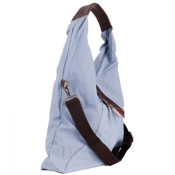 Geanta de umar din material textil si cu bareta crossbody, bleu [3]