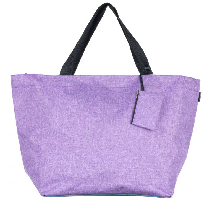 Geanta shopper multifunctionala medie din material textil panzat, lila [2]