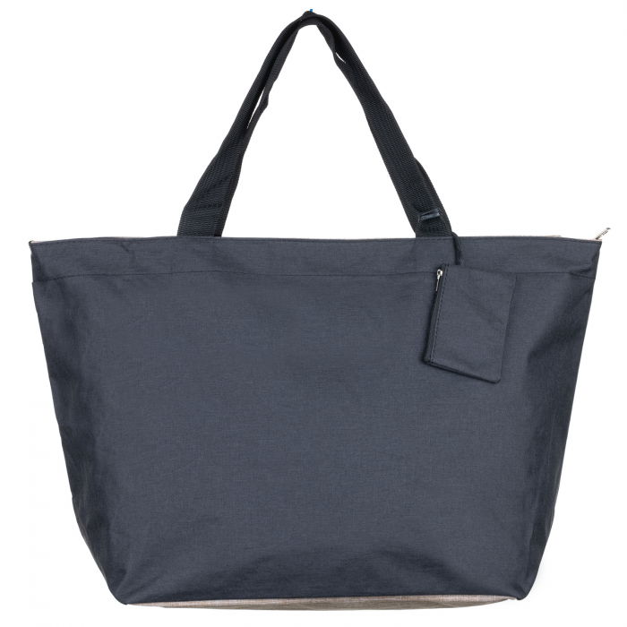 Geanta shopper multifunctionala medie din material textil panzat, negru [2]