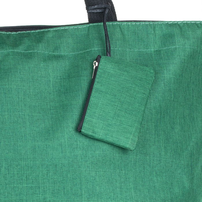 Geanta de weekend verde intens din material textil panzat [3]