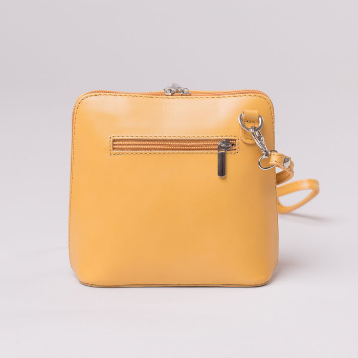 Geanta crossbody, galbena, din piele naturala [2]