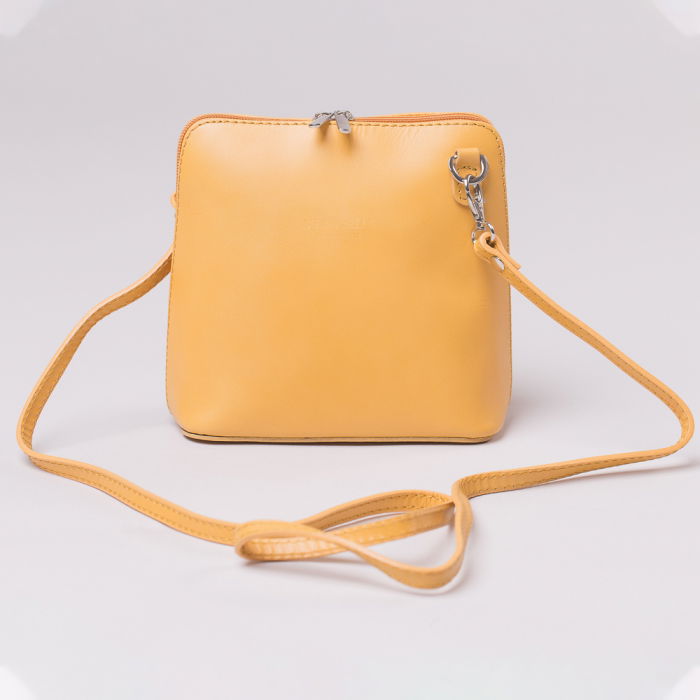 Geanta crossbody, galbena, din piele naturala [1]