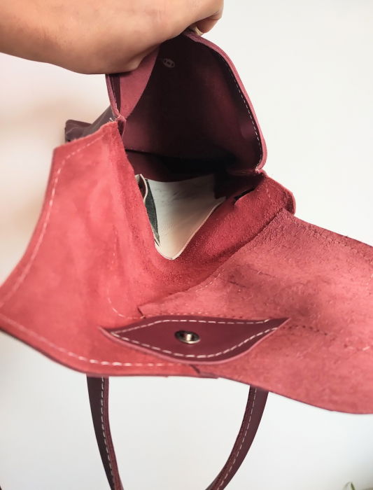 Geanta  din piele naturala ,cu bufnita pictata [2]