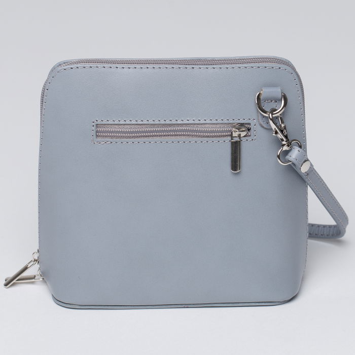 Geanta crossbody, gri deschis, din piele naturala [2]