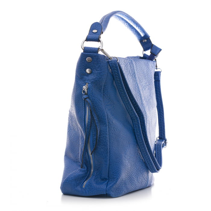 Geanta albastra de umar cu doua fermoare laterale, din piele ecologica [2]