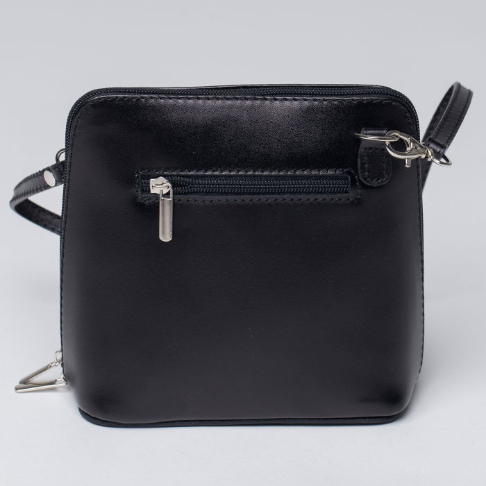 Geanta crossbody, neagra, din piele naturala [2]