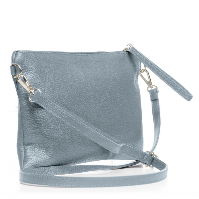 Geanta plic crossbody bleu, din piele naturala [2]