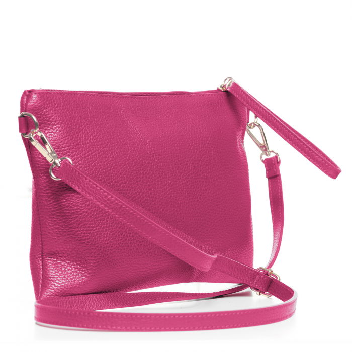 Geanta plic crossbody fucsia, din piele naturala [2]