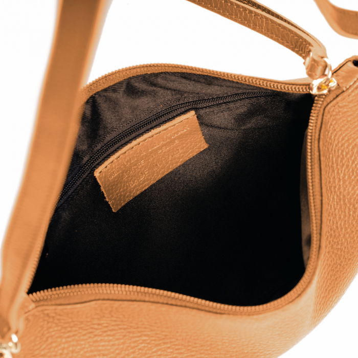 Geanta plic crossbody camel, din piele naturala [3]