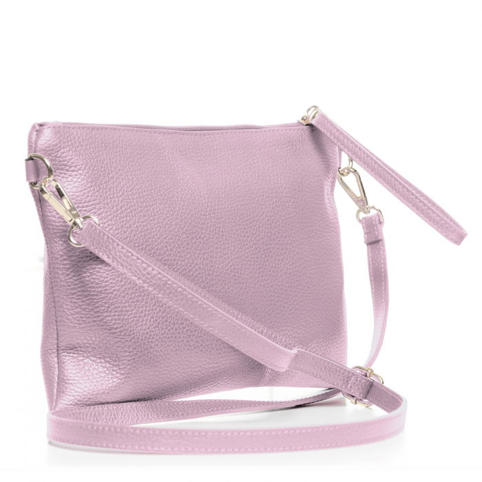 Geanta plic crossbody lila deschis, din piele naturala [2]