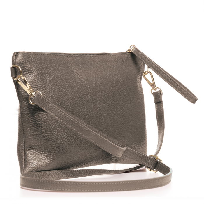 Geanta plic crossbody bej inchis, din piele naturala [2]