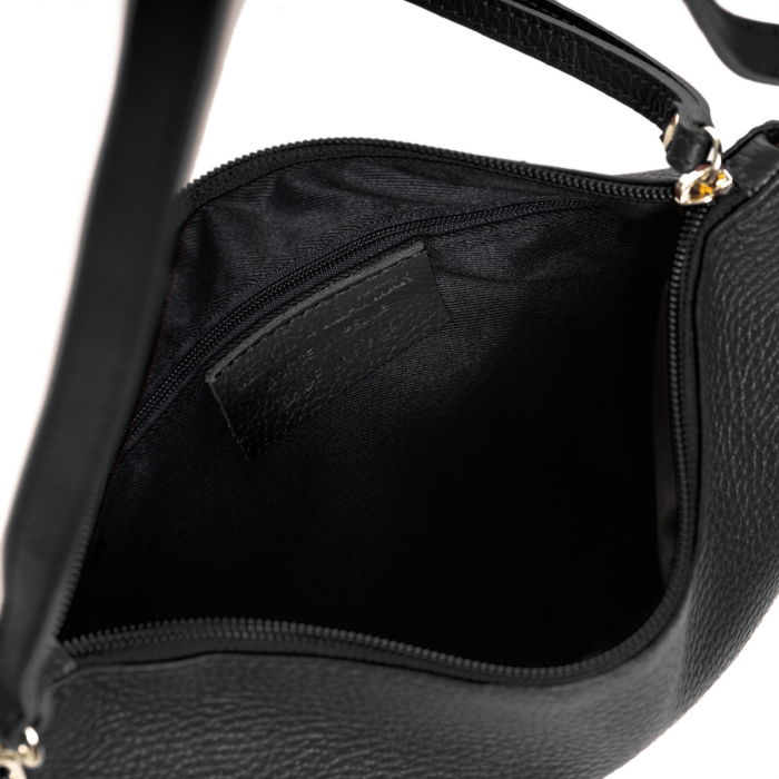 Geanta plic crossbody neagra, din piele naturala [3]