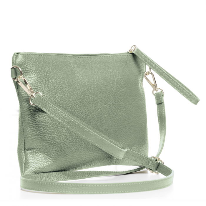 Geanta plic crossbody verde fistic, din piele naturala [2]