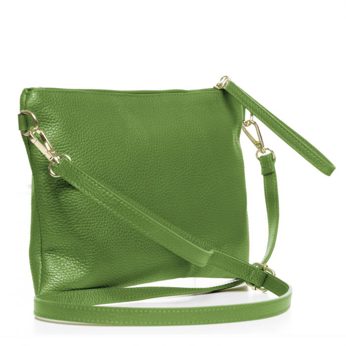 Geanta plic crossbody verde oliv, din piele naturala [2]