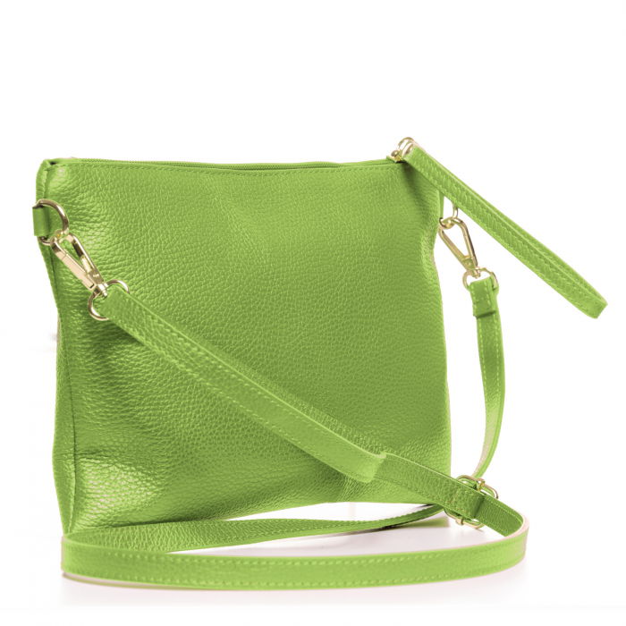 Geanta plic crossbody verde praz, din piele naturala [2]