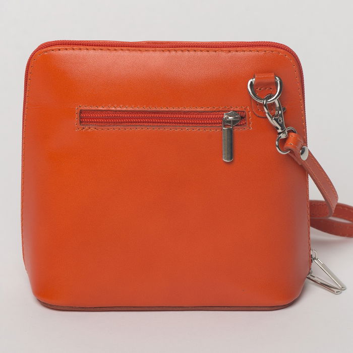 Geanta crossbody, portocalie, din piele naturala [2]