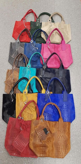 Geanta shopper rosie din piele intoarsa naturala [3]