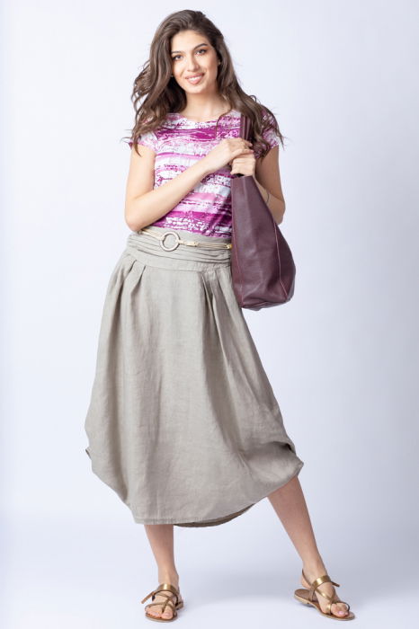 Geanta shopper visiniu din piele naturala, cu fermoar [4]