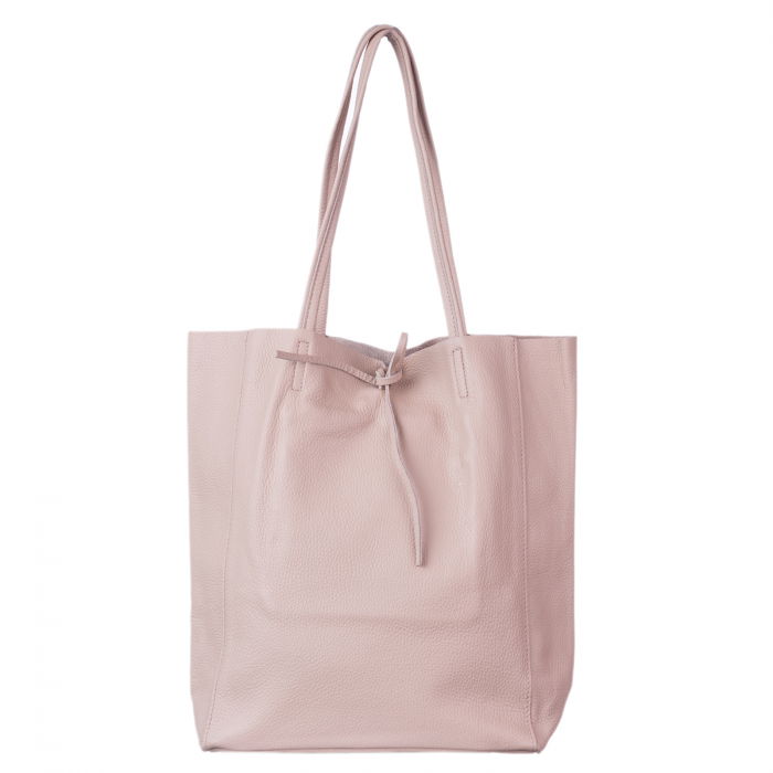 Geanta shopper roz prafuit din piele naturala [2]