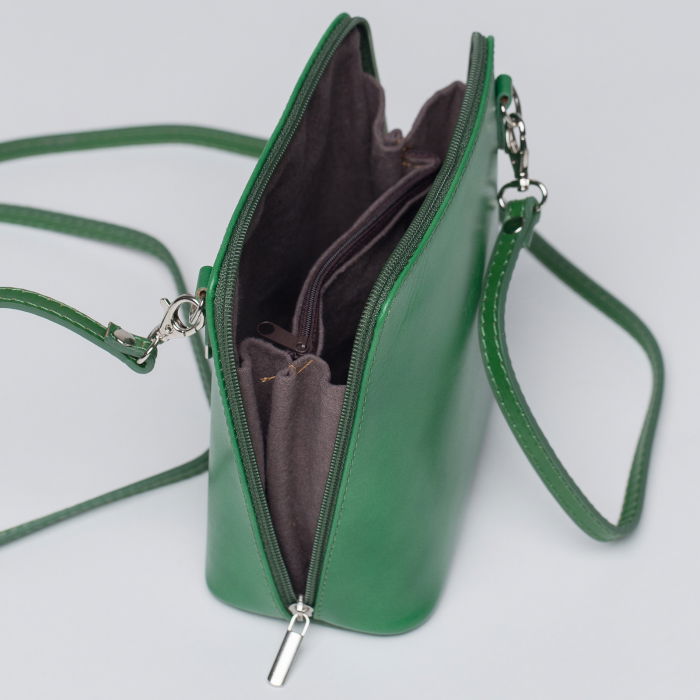 Geanta crossbody, verde, din piele naturala [3]