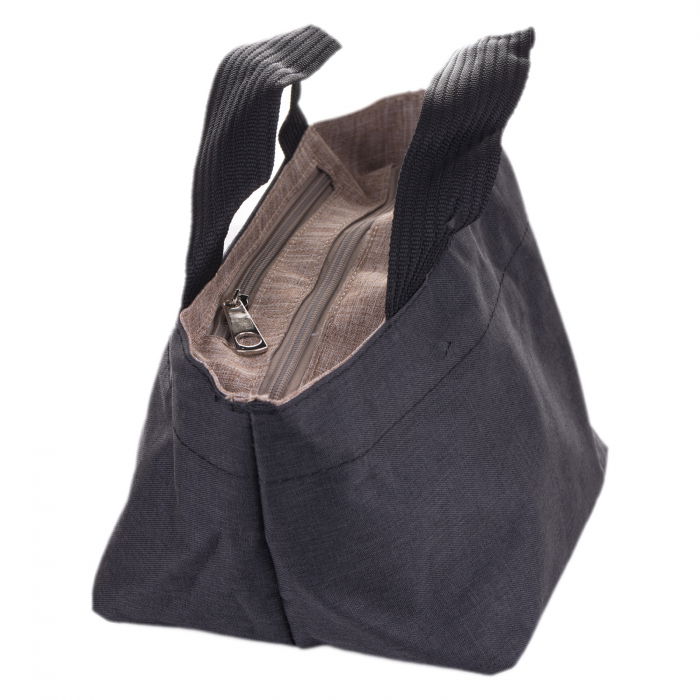 Gentuta cosmetice din material textil panzat, neagra [2]