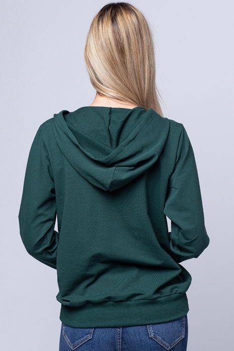 Hanorac cu gluga, din bumbac, verde [3]