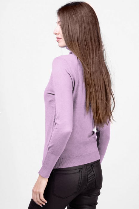 Helanca masura mai mare, din tricotaj cu guler inalt, lila [3]