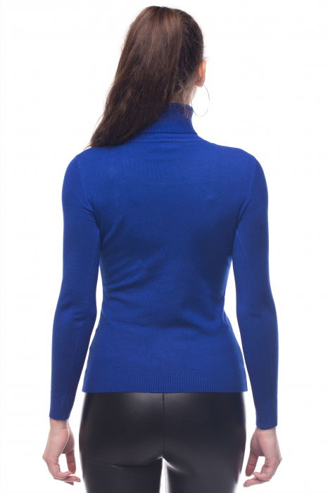 Helanca pulover cu guler inalt, albastru electric [2]