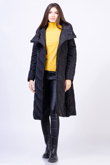 Helanca masura mai mare, din tricotaj cu guler inalt, galbena [4]