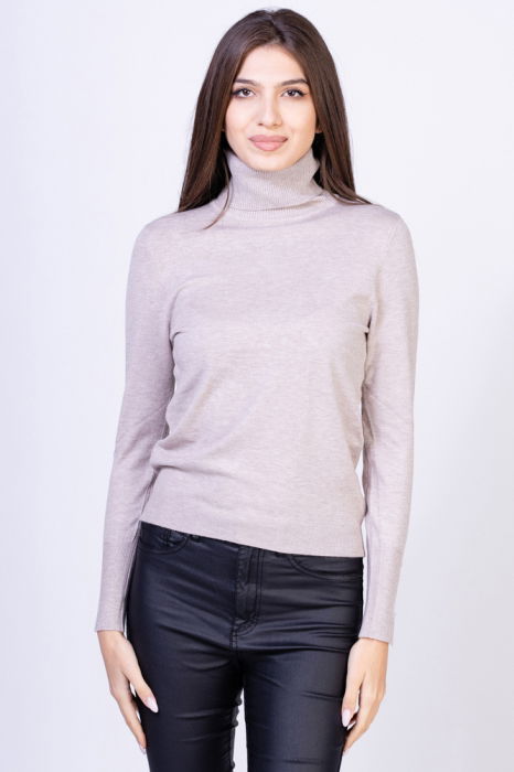 Helanca pulover, masura mare, cu cashmere, bej