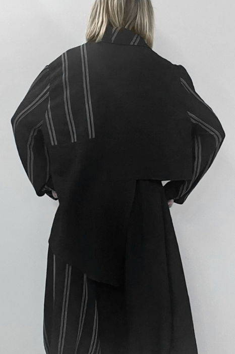 Jacheta asimetrica in dungi cu guler atipic , oversize [4]